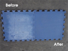 Rubber Flooring Maintenance Kits - Before and After